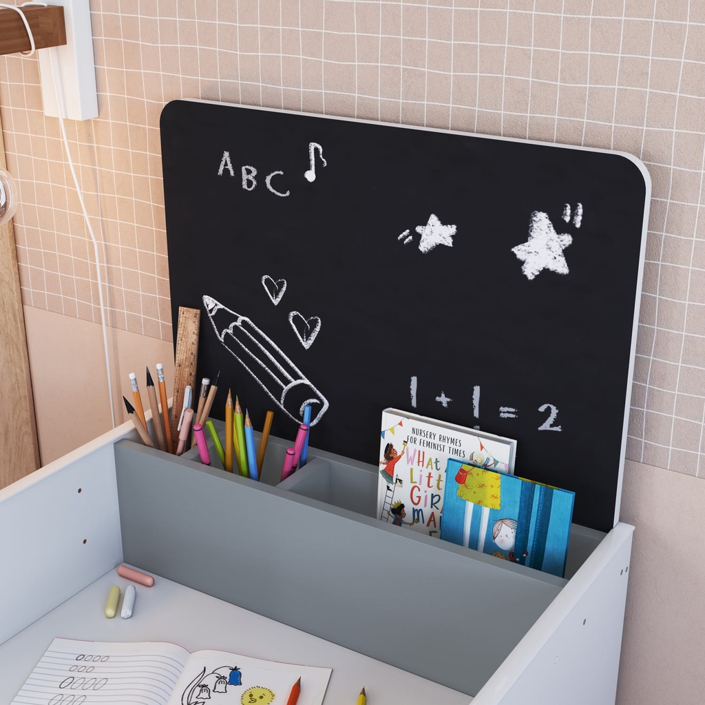 Escritorio infantil con Silla Le Petit blanco-azul