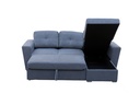 Sofá cama seccional Asher gris oscuro
