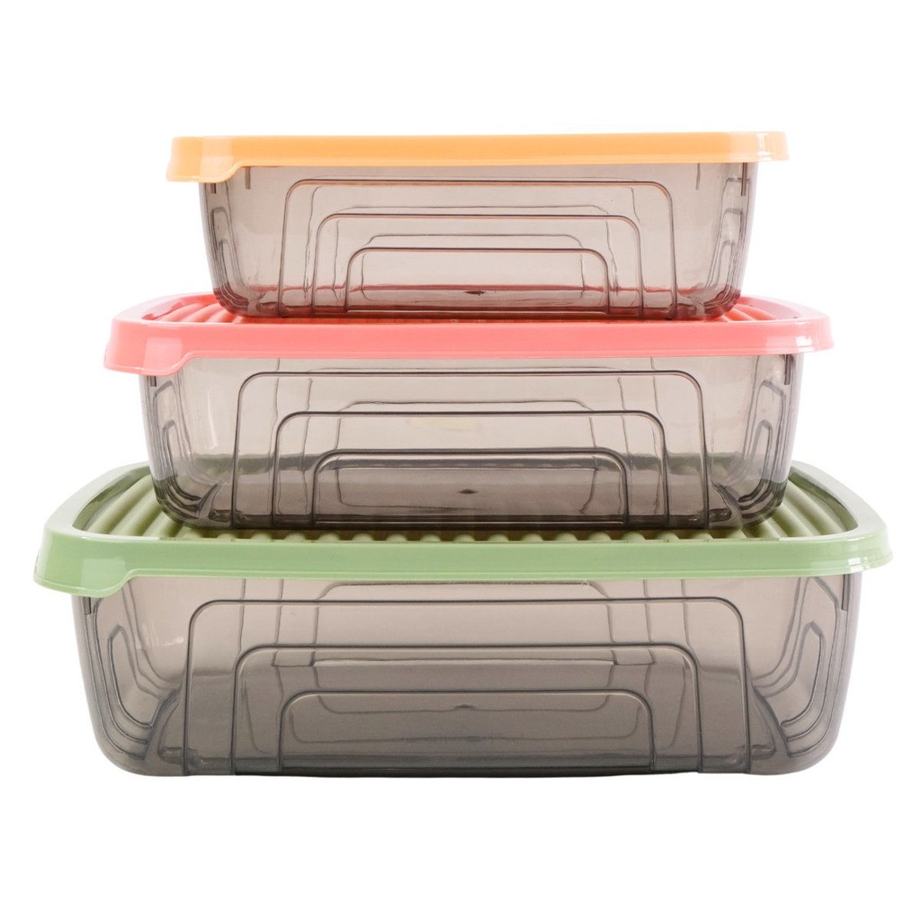 Set 3 Contenedores plásticos multicolor S-M-L