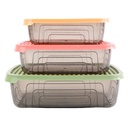 Set 3 Contenedores plásticos multicolor S-M-L