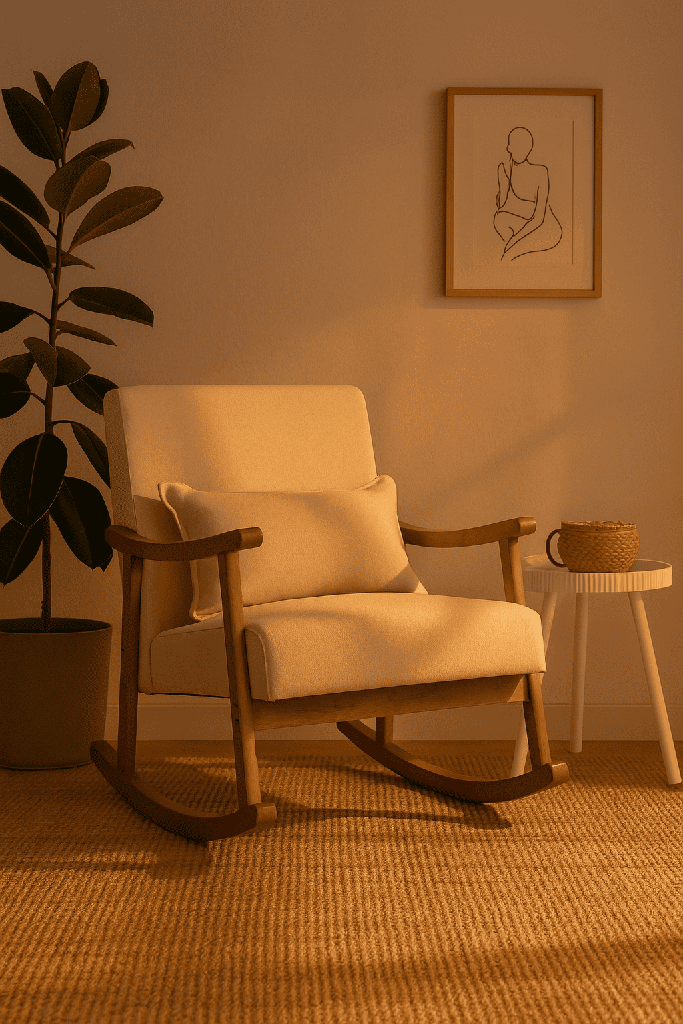 Silla mecedora Jane beige
