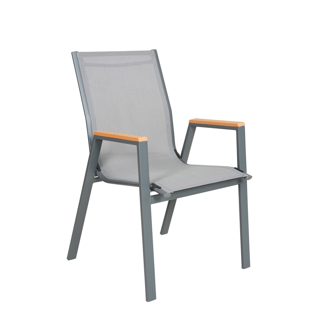 Juego comedor terraza 6 sillas Erie gris