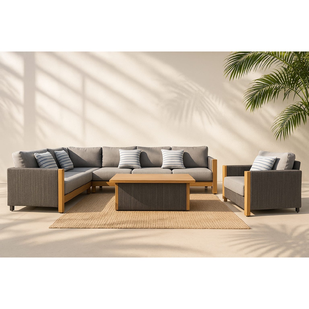 Juego living terraza seccional Ámbar 4 pzas