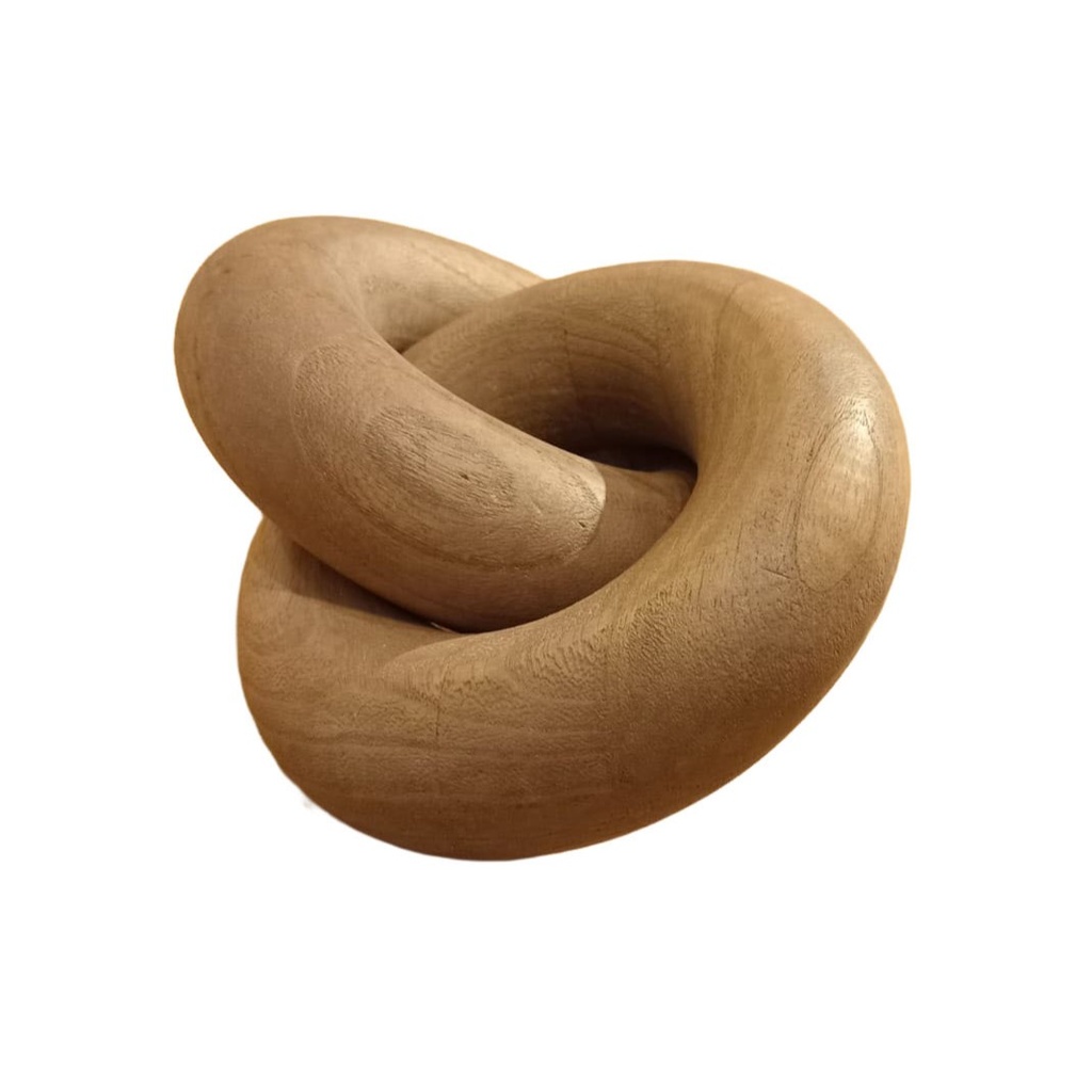 Adorno madera doble 14x19cm Tostado