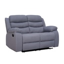Sofá reclinable 2 cuerpos Boston gris oscuro