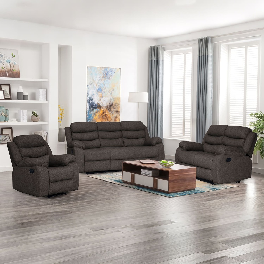 Sofá reclinable 3 cuerpos Boston café 