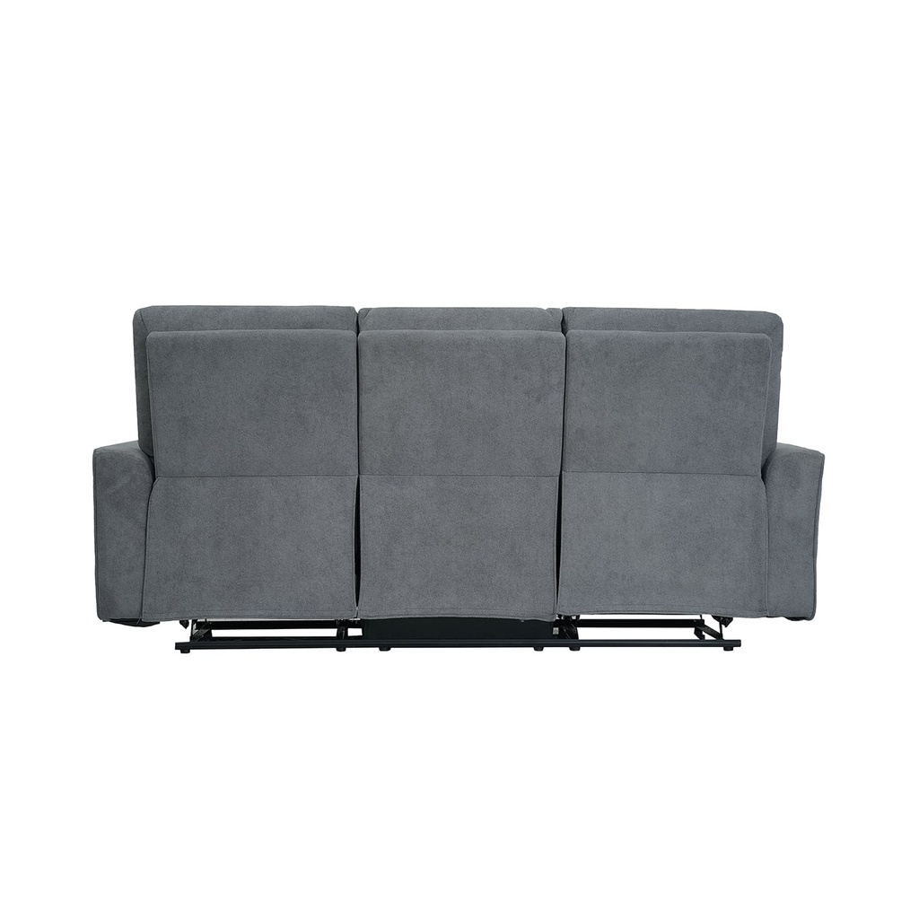 Sofá reclinable 3 cuerpos Alaska gris oscuro
