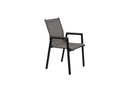 Juego comedor terraza 6 sillas Ely gris oscuro