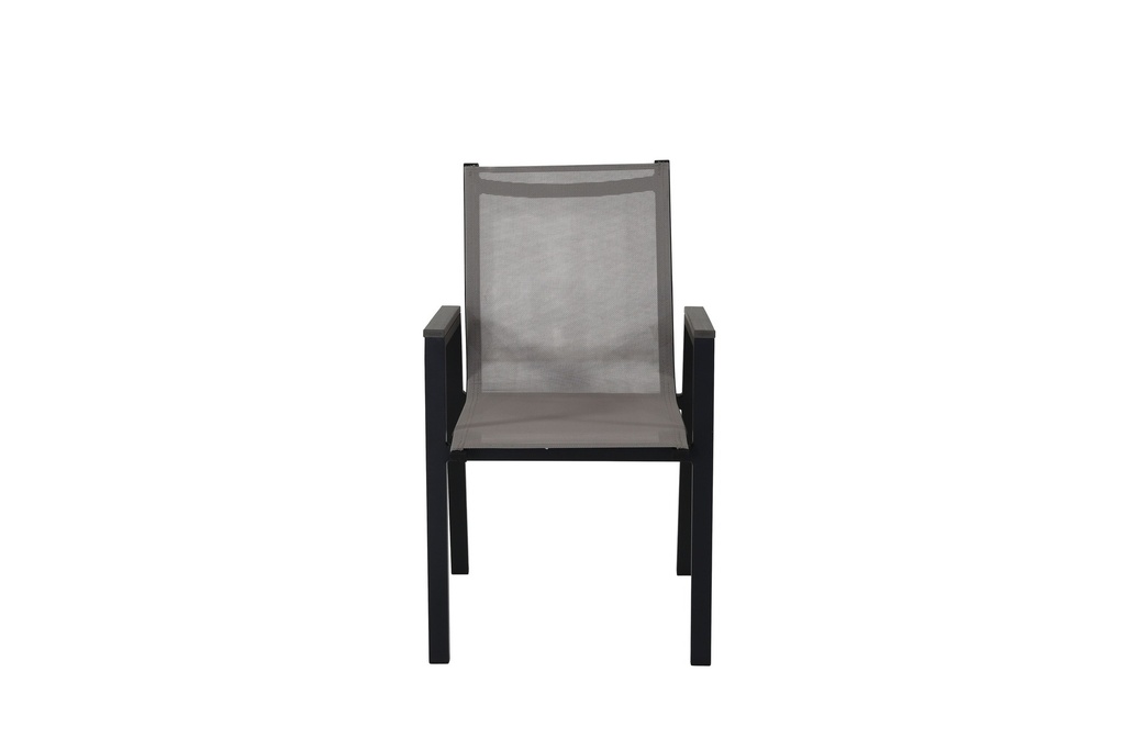 Juego comedor terraza 6 sillas Ely gris oscuro