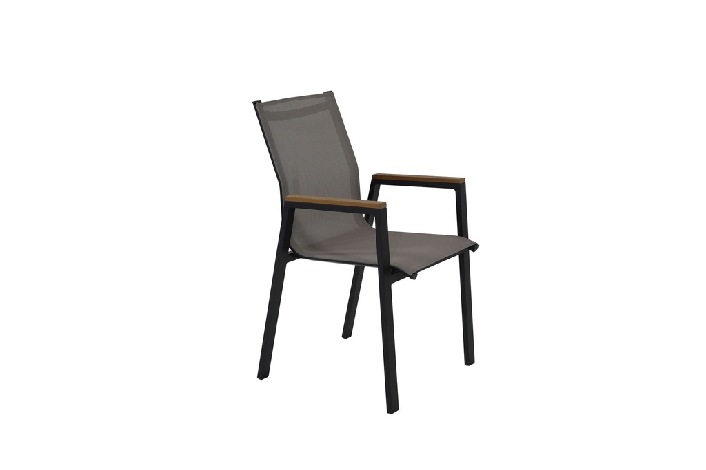 Juego comedor terraza 6 sillas Ely negro