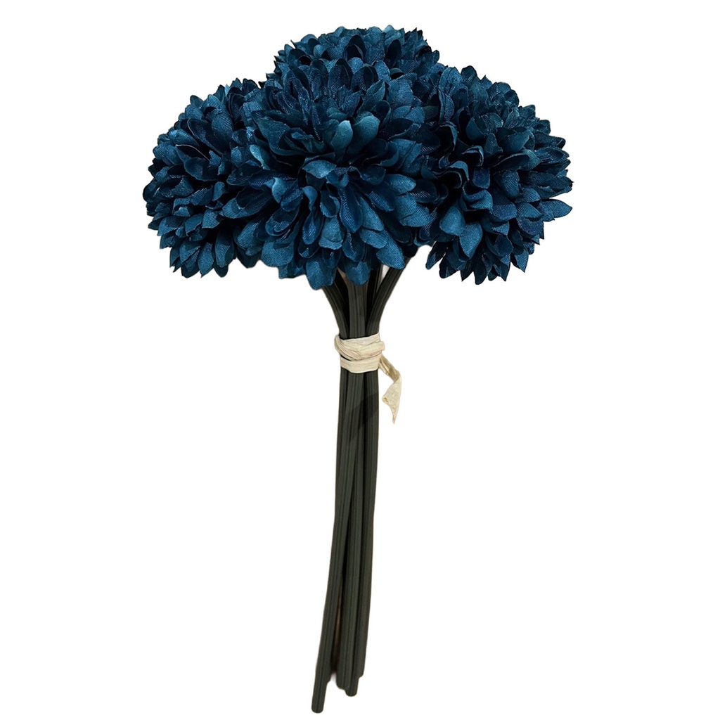 Ramo 6 crisantemos artificial azul