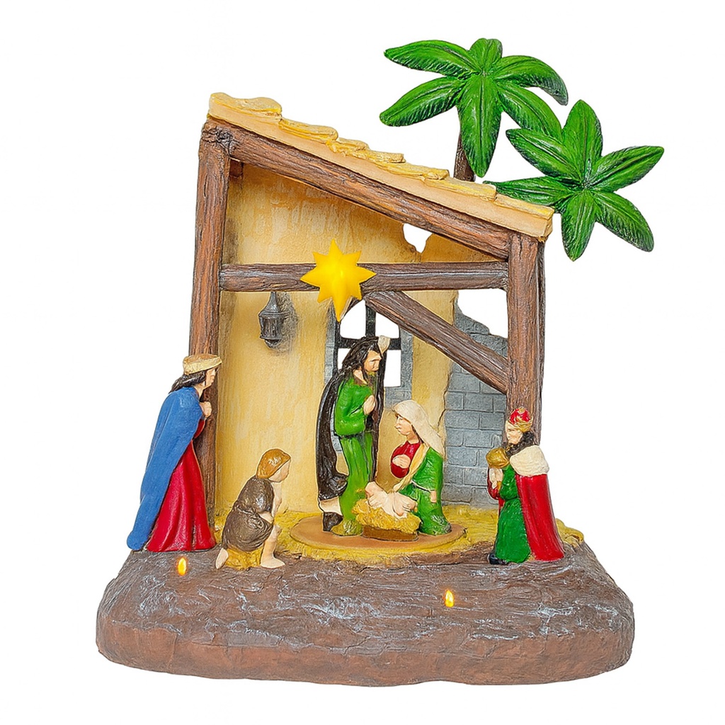 Pesebre con luz y sonido 23cm