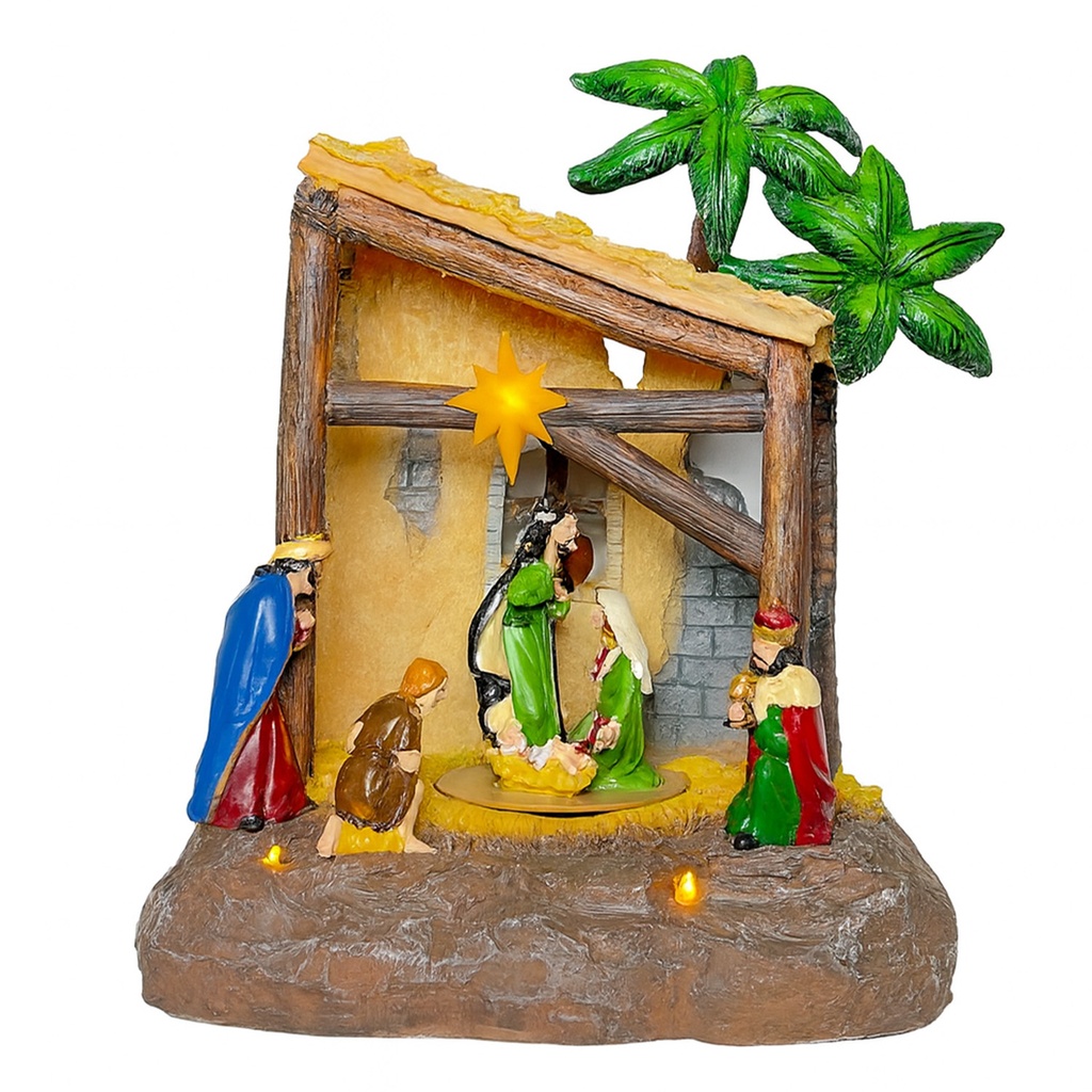 Pesebre con luz y sonido 23cm