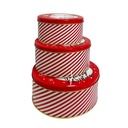 Caja lata navidad redonda pascuero rojo 13,8cm