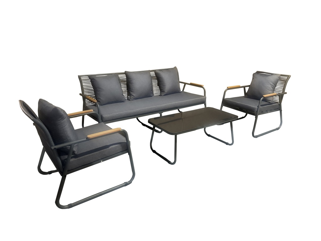 Juego living terraza Macos 3-1-1 gris