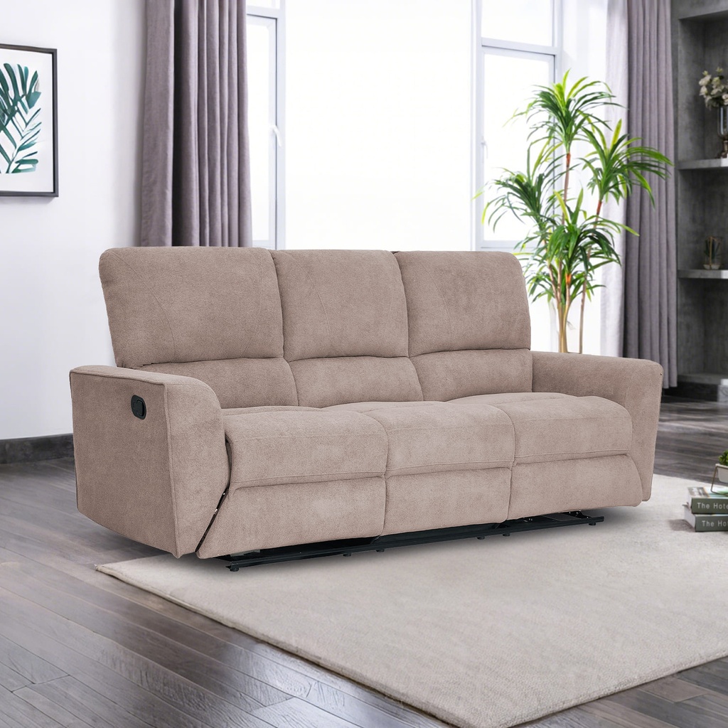 Sofá reclinable 3 cuerpos Alaska beige