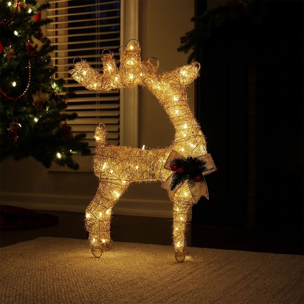 Figura navideña 50cm 50 luces LED ciervo