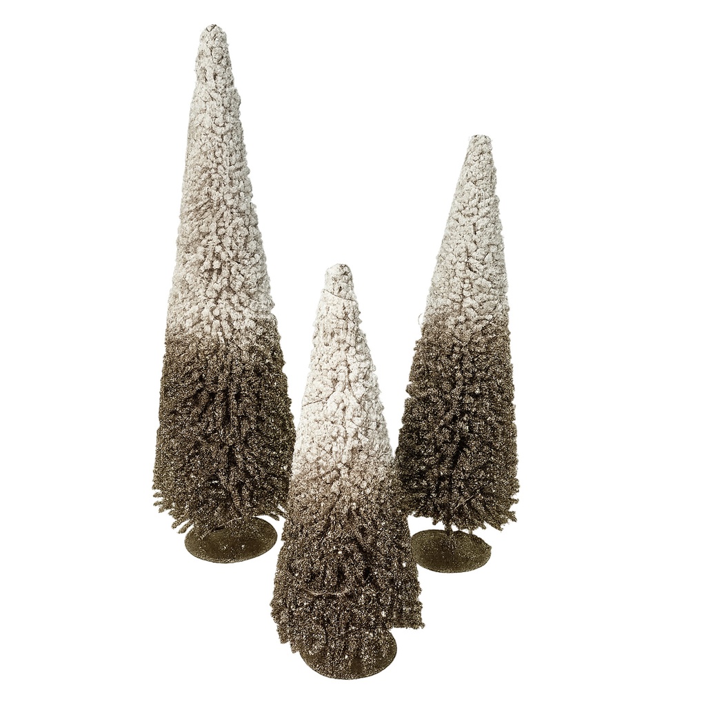 Figura navideña 50cm 30 luces LED árbol dorado