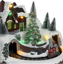 Casa navidad con luz y sonido 20cm mono árbol