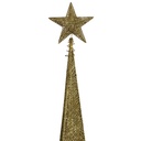 Figura navideña 210cm 100 luces LED árbol triangular dorado