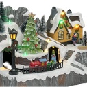 Casa navidad con luz y sonido 23cm patines