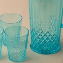 Set de Jarro de 2,2 Litros con 4 Vasos de Acrílico Turquesa