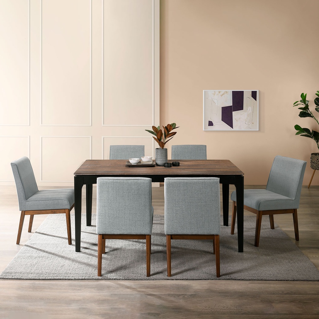 Juego Comedor 6 Sillas Kazen Gris