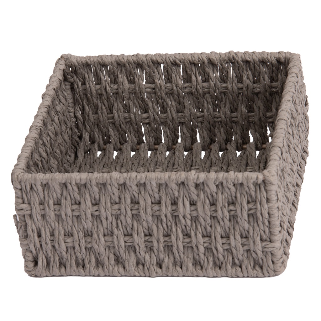 Porta Servilletas de Fibra Gris 18X18cm
