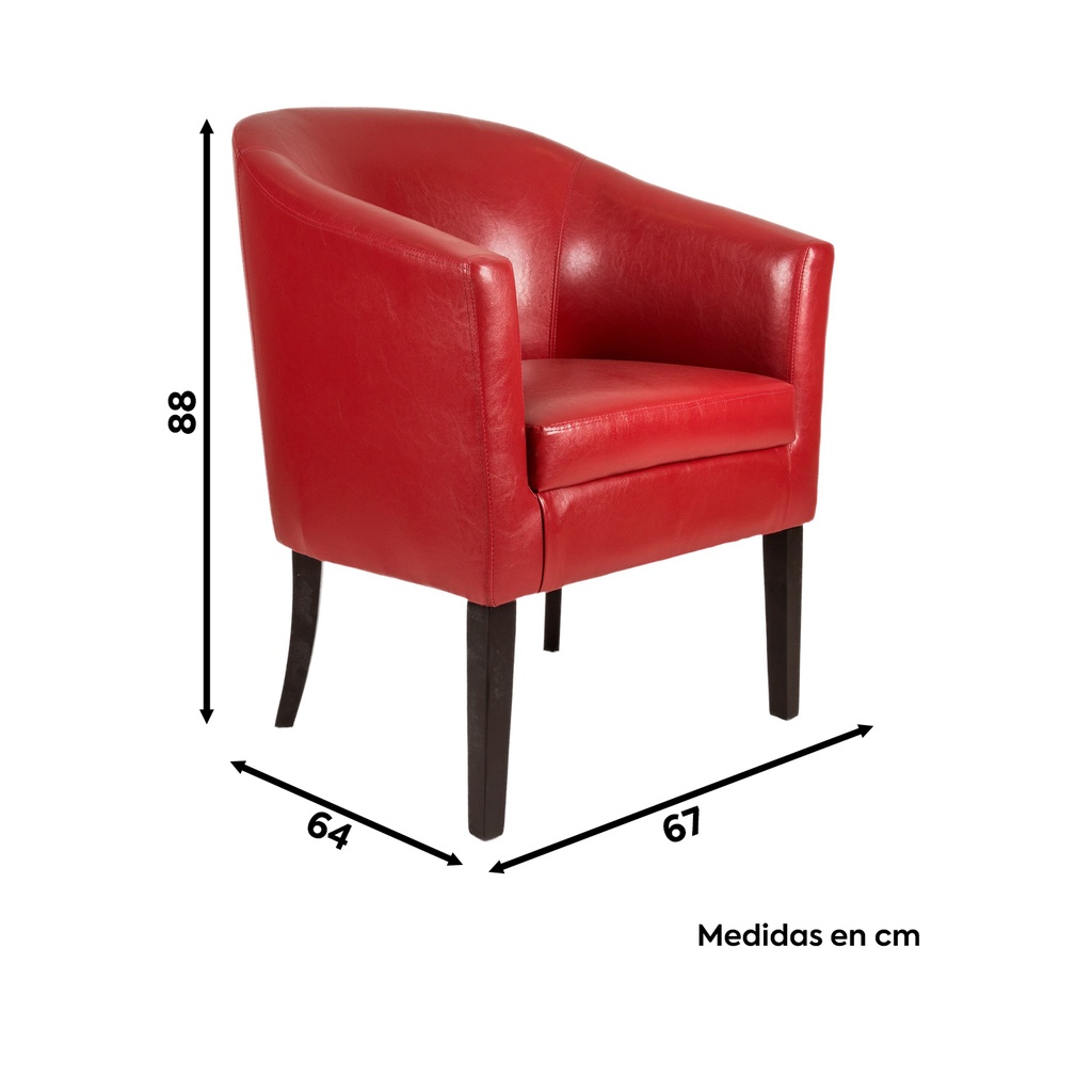 Poltrona Eco Cuero Ana Roja