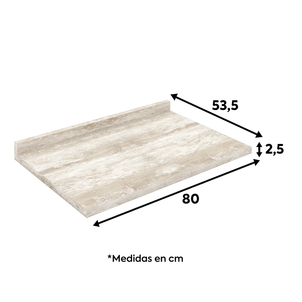 Cubierta para Base Cocina Americana 80cm Gris