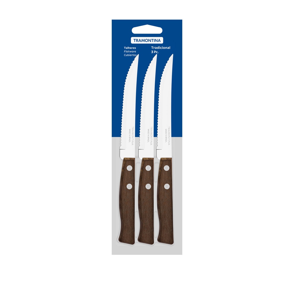 Juego 3 cuchillos asado
