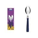 Juego 3 cucharas té azul