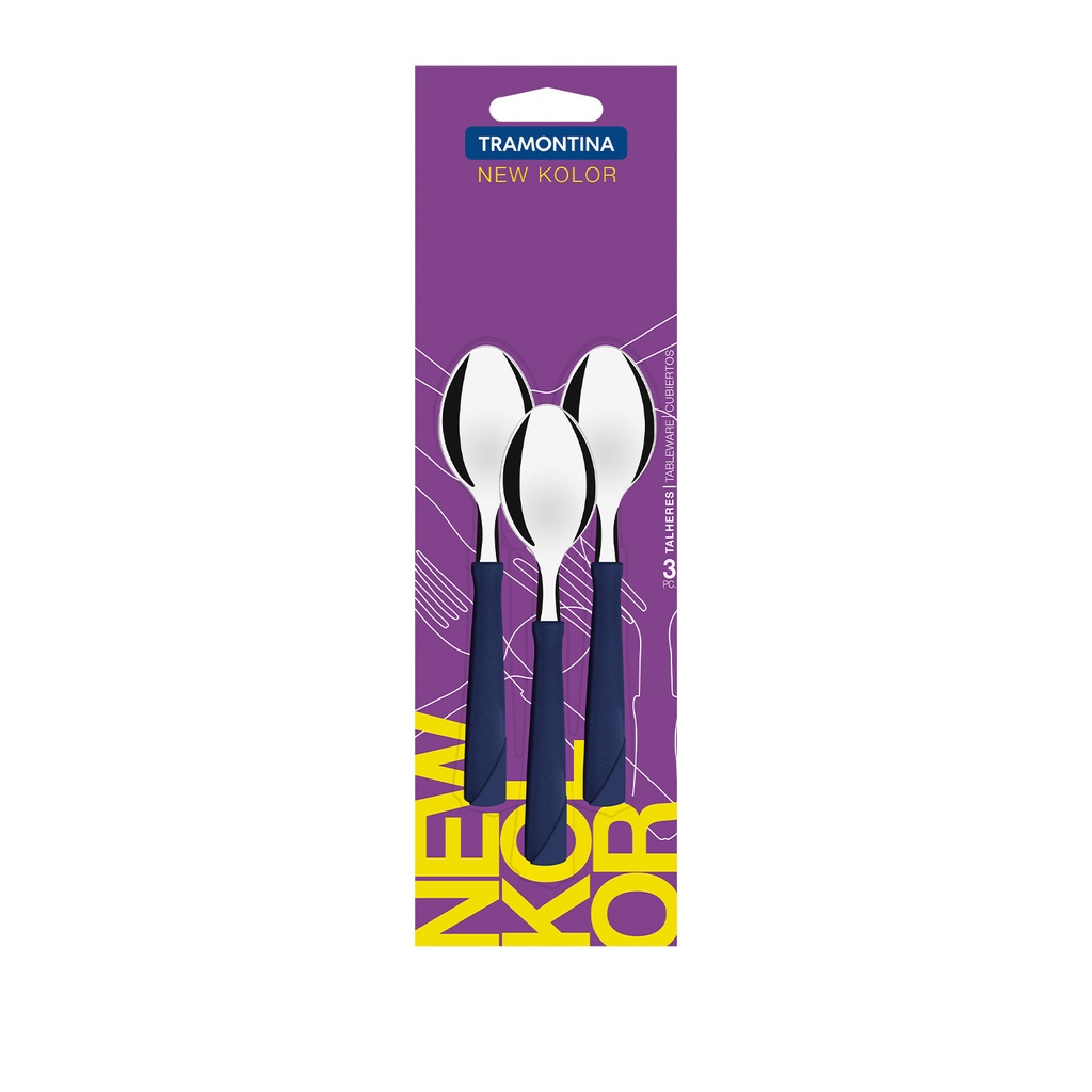Juego 3 cucharas té azul