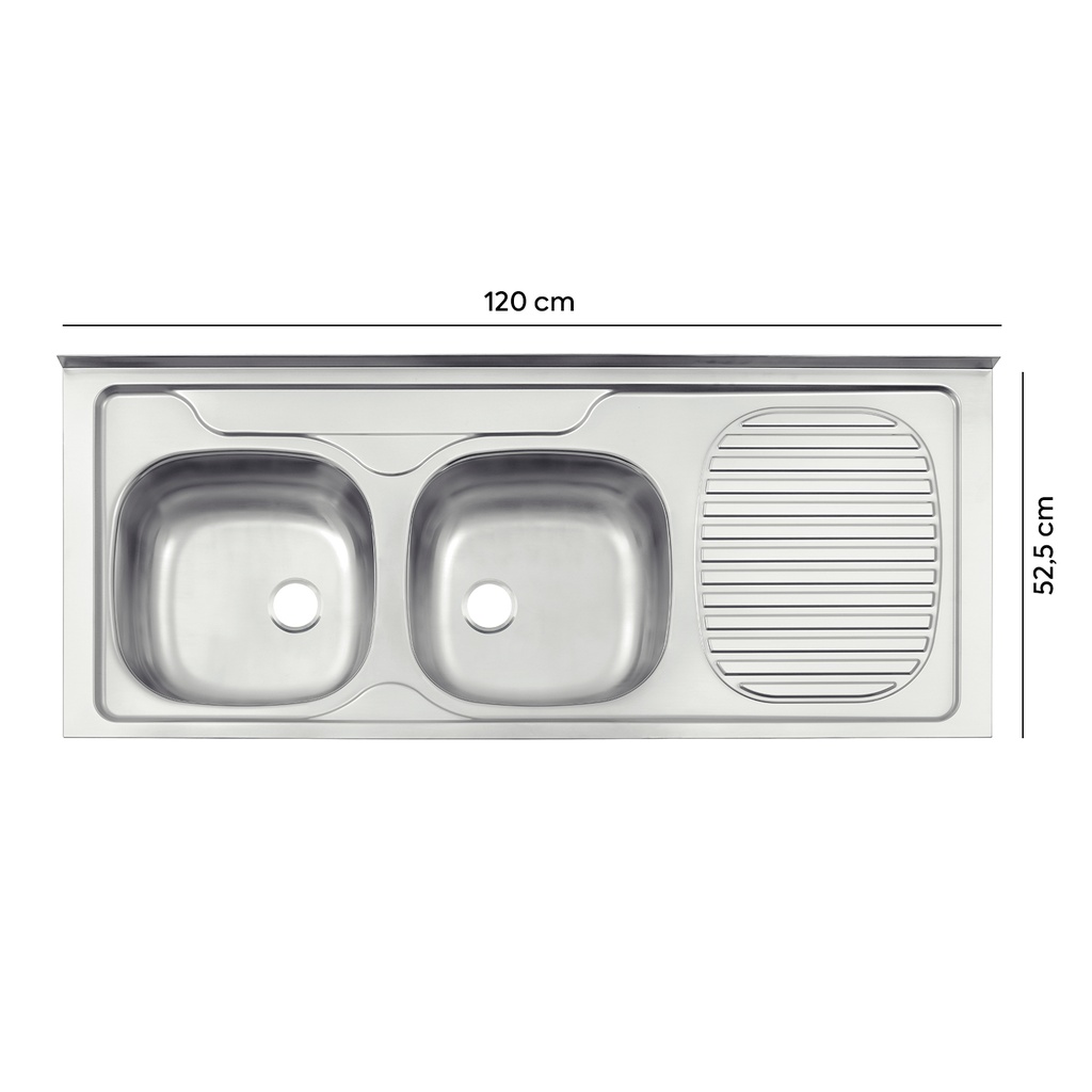 Lavaplatos de Acero Inoxidable PP 120x5