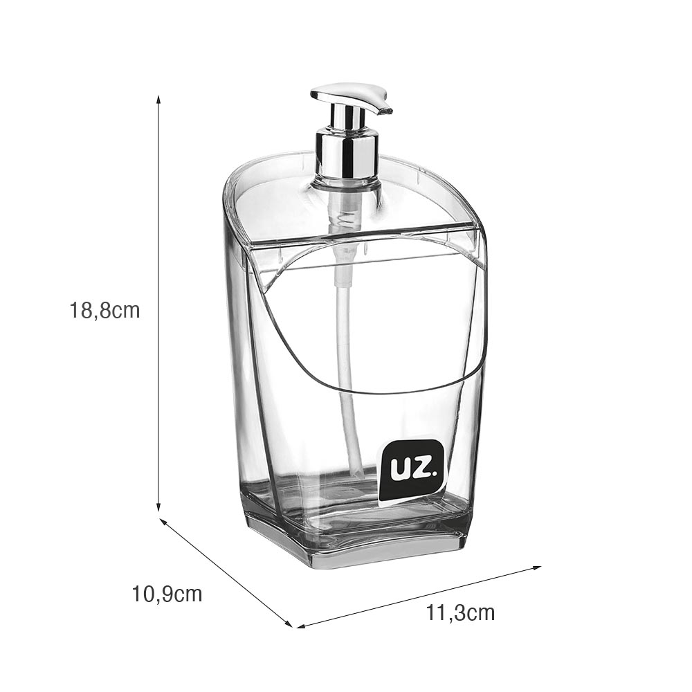 Dispensador jabón porta esponja clear
