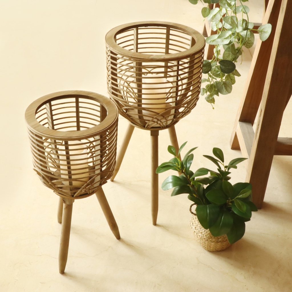 Macetero ratán 23x23x46- 8718