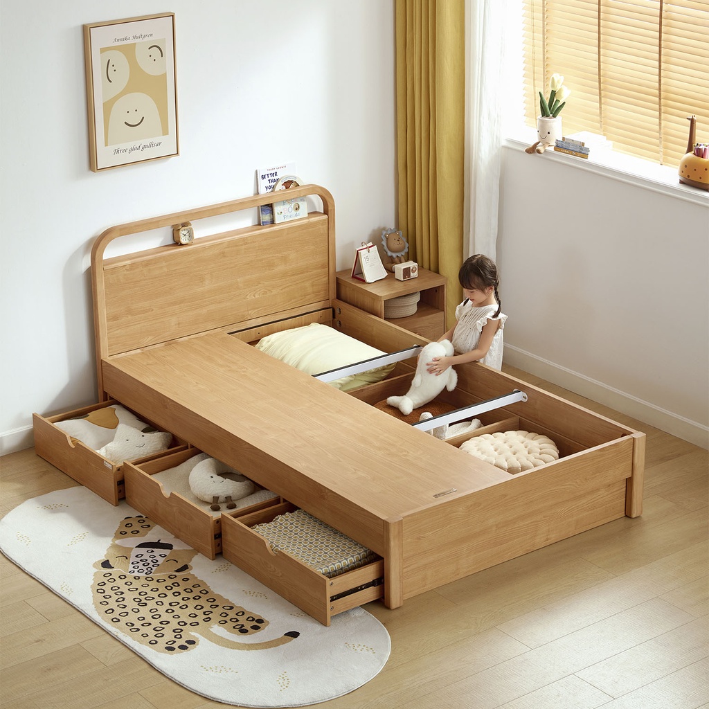 Cama 1.5 plaza Jacinta con almacenaje 200x105cm