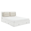 Cama 2 plazas blanca con almacenaje 200x150cm