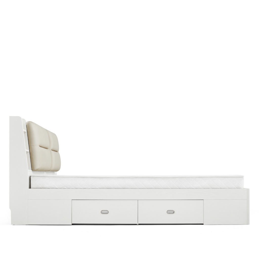 Cama 2 plazas blanca con almacenaje 200x150cm