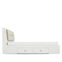 Cama 2 plazas blanca con almacenaje 200x150cm