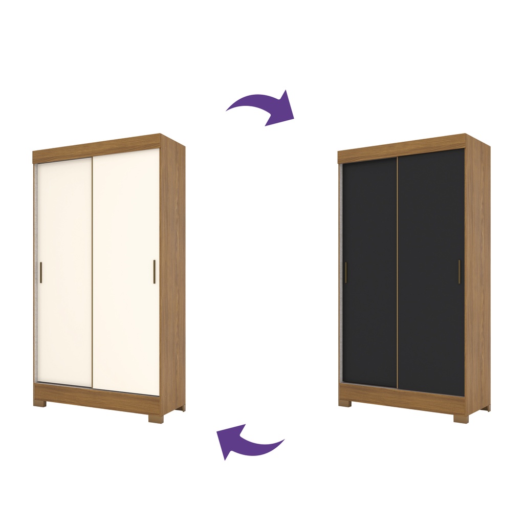 Closet Mondaí negro-blanco 2 puertas