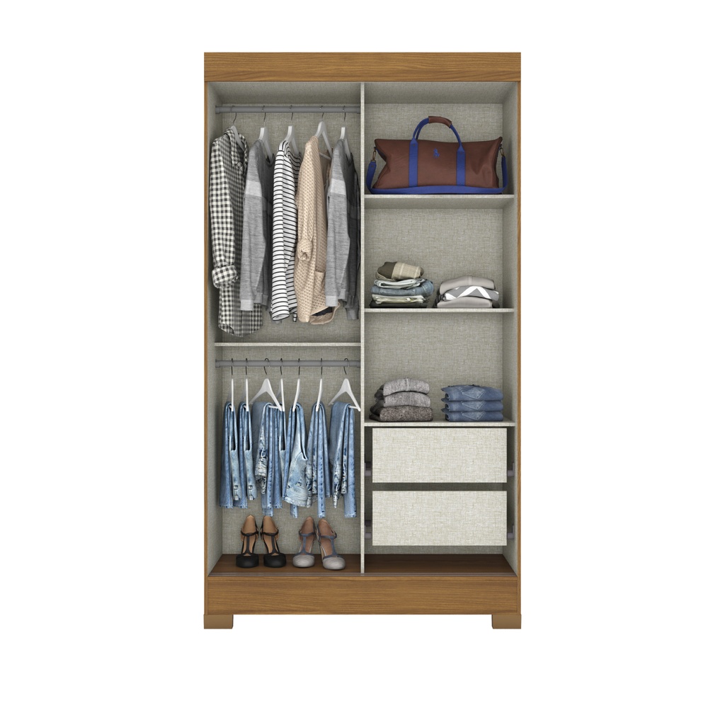 Closet Mondaí negro-blanco 2 puertas