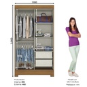 Closet Mondaí negro-blanco 2 puertas