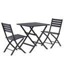 Comedor Terraza aluminio 2 sillas negro