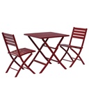 Comedor Terraza aluminio 2 sillas rojo