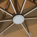 Quitasol cuadrado blanco con luz 3x3m + Base quitasol 130L