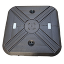 Quitasol cuadrado blanco con luz 3x3m + Base quitasol 130L
