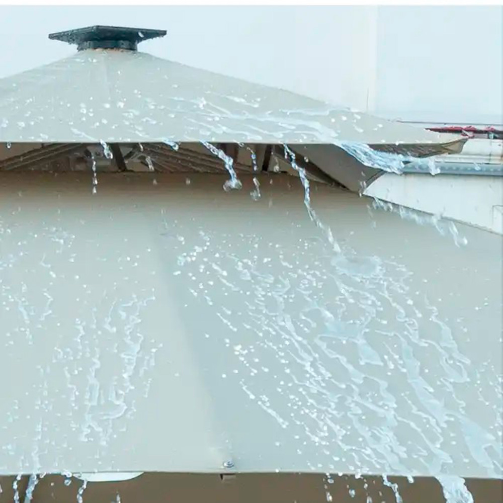 Quitasol cuadrado blanco con luz 3x3m + Base quitasol 130L