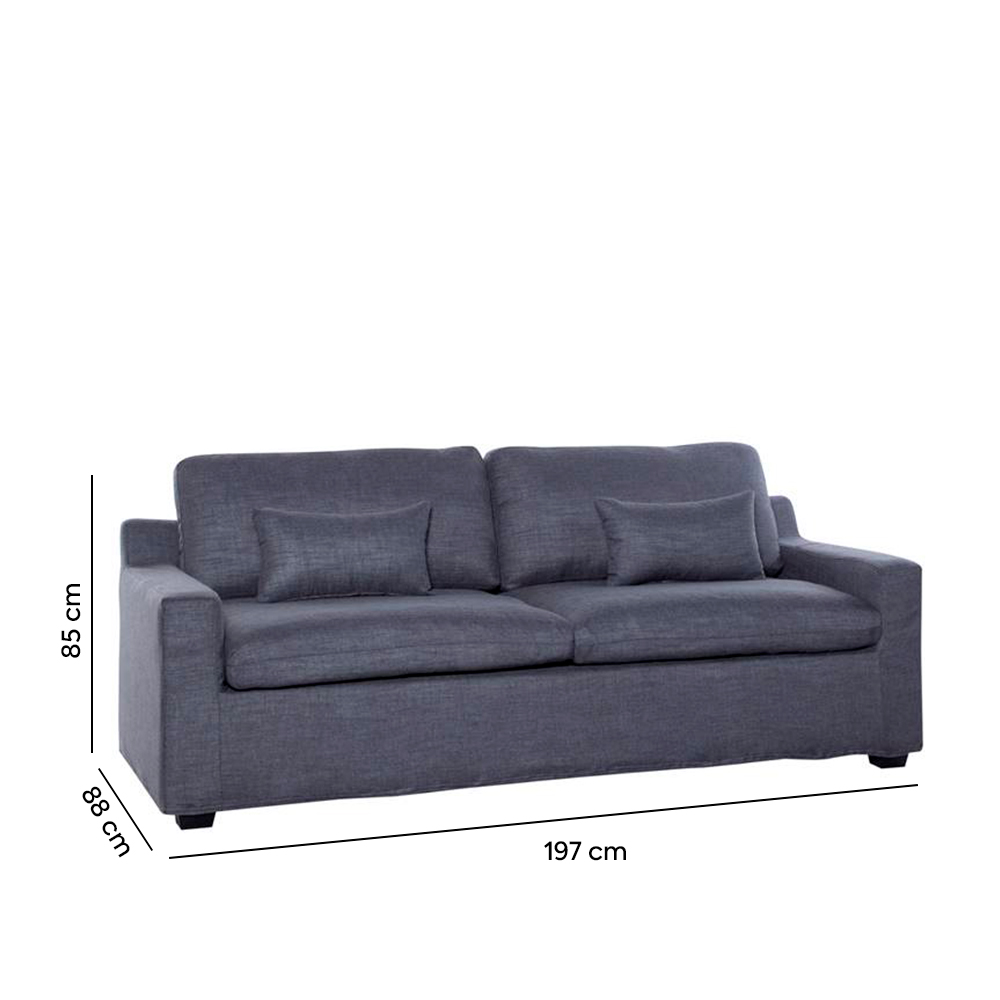 Sofá 3 cuerpos Lazy gris oscuro