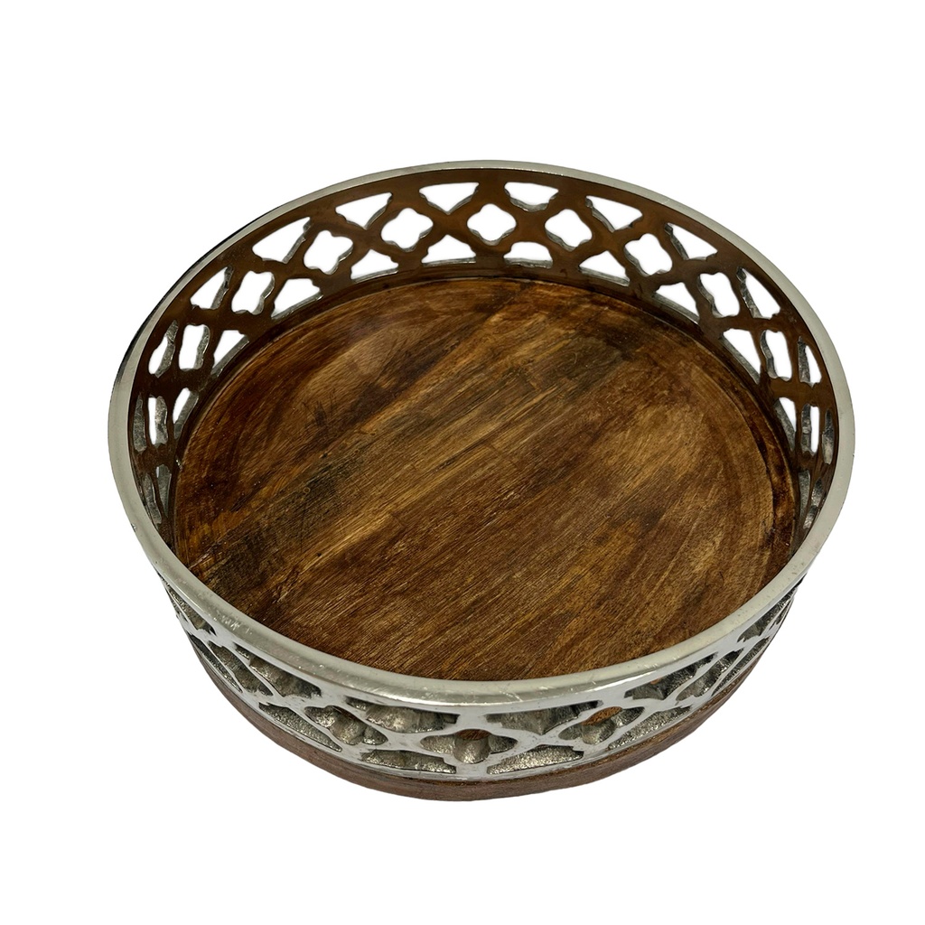Bandeja redonda metal 25cm